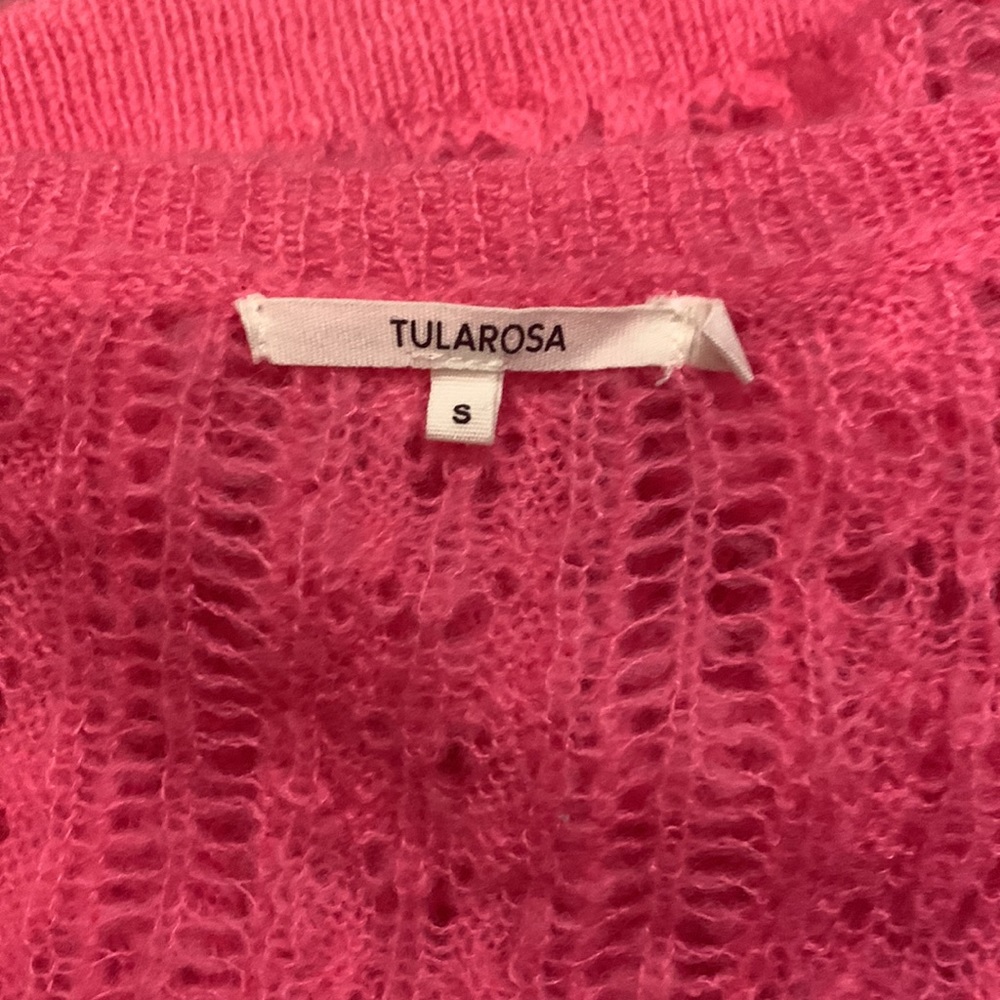 Tularosa Edina pink Short Sleeve Wool Blend Sweater Size Small - Picture 5 of 6